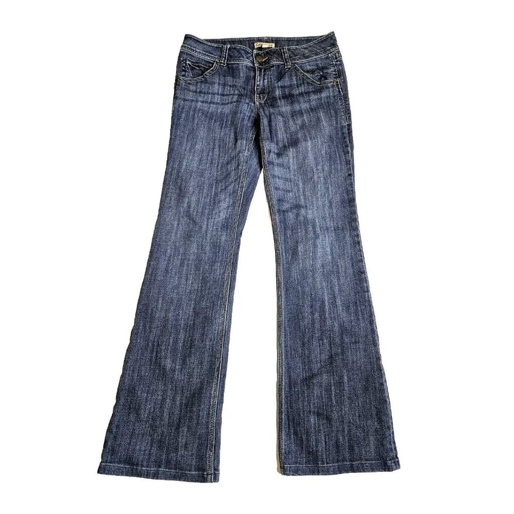 CAbi Jeans Acid Washed Mid Rise Denim Jeans Women's Sz 8 Bootcut Stretch #638L